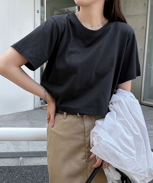 tシャツ 汗染み防止半袖ミニTシャツ レディース | andme | 14