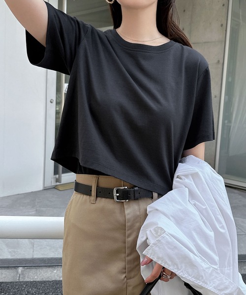 tシャツ 汗染み防止半袖ミニTシャツ レディース | andme | 15