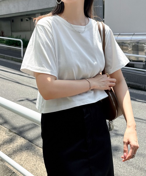 tシャツ 汗染み防止半袖ミニTシャツ レディース | andme | 08