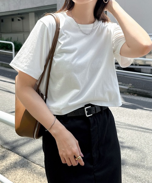 tシャツ 汗染み防止半袖ミニTシャツ レディース | andme | 09