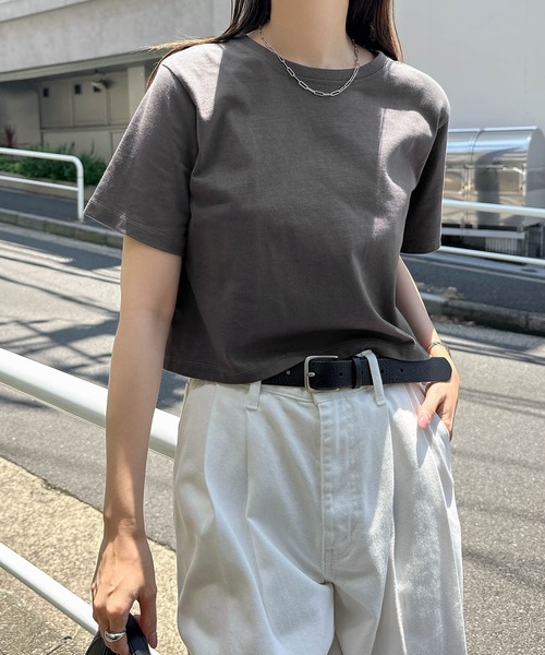 tシャツ 汗染み防止半袖ミニTシャツ レディース | andme | 19