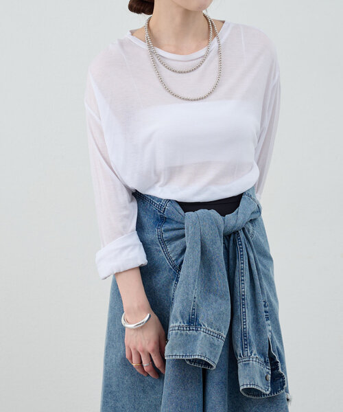 tシャツ 「1枚でもレイヤードでも」シアーロンTee レディース