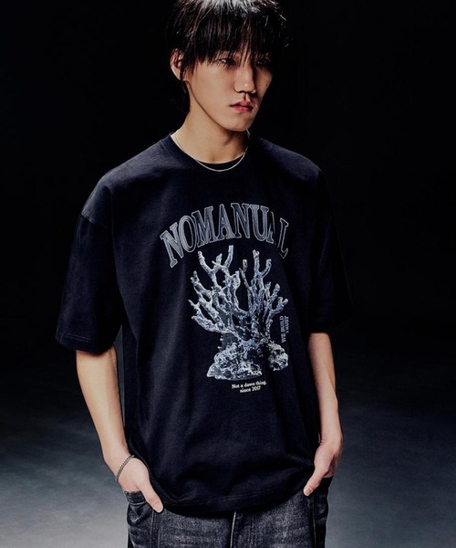 tシャツ A'GEM/9 × .kom「NOMANUAL/ノーマニュアル」L CORAL REEF T-SHIRT/メタルコーラル リーフ T