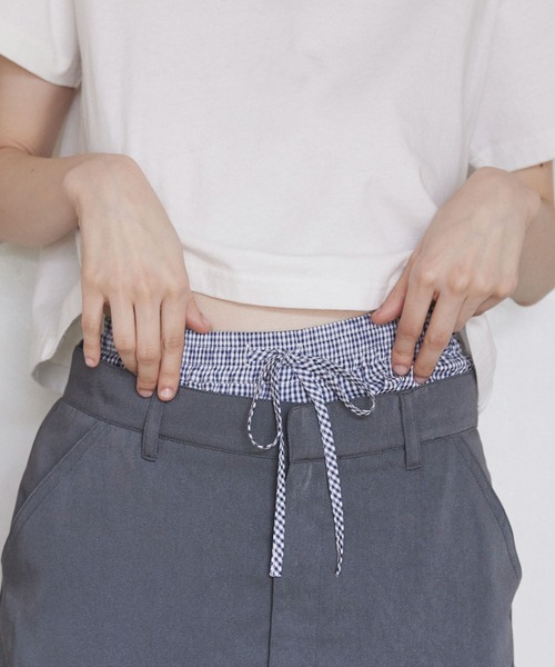 les six ショートパンツ　ストライプ　トランクス　レイヤード　レシス les six ショートパンツ ストライプ トランクス レイヤード