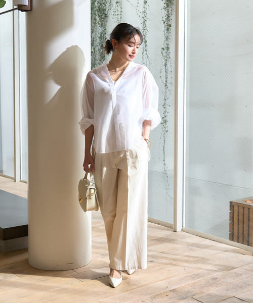 Rouge vif la cle　シアータックスリーブブラウス　シアーブラウス Rouge vif Anna（ルージュヴィフアンナ） ブラウス シャツ タック