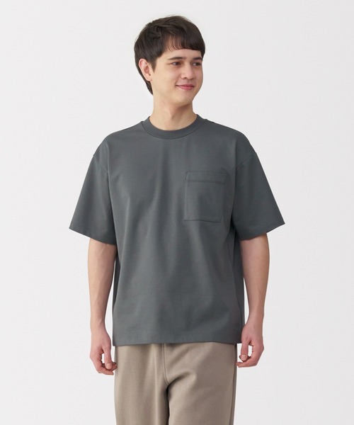 無印良品（MUJI） tシャツ 紳士 涼感UVカットワイド半袖Tシャツ