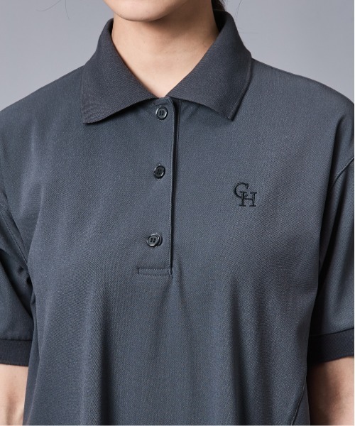【美品】PXGネイビー ポロシャツスタイル ワンピース　Sサイズ CHIC STYLE（シックスタイル） ワンピース 半袖 裾フレアポロシャツ