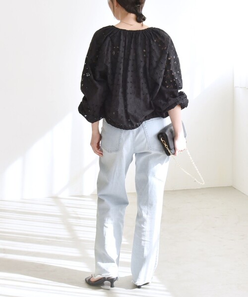 フラワー様用　23区 ブルゾン シアーカットフラワー ジップアップブルゾン | maison