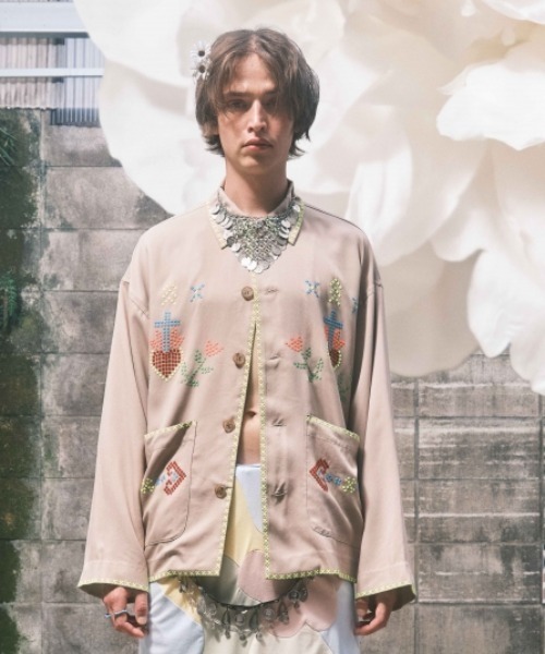 mau様ambk 翌日発送 amok シャツ HAND-PAINT SHIRT メンズ レディース : ZOZOTOWN