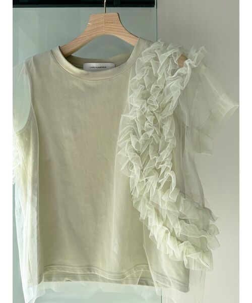tシャツ フリルチュールレイヤードトップス レディース