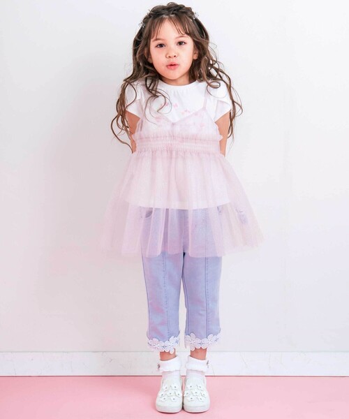 ☆新品☆メゾピアノ　ラメチュールキャミ半袖Tシャツセット　130cm ☆新品☆メゾピアノ ラメチュールキャミ半袖Tシャツセット 130cm