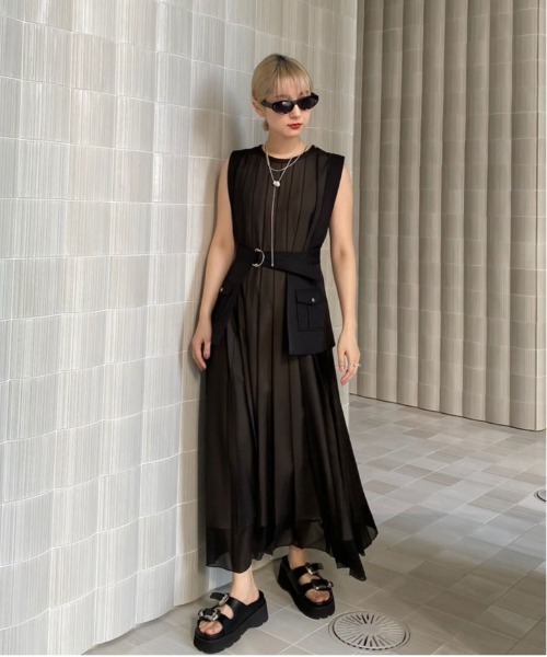 Ameri（アメリ） ワンピース MEDI CORSET SET FULL PLEATS DRESS