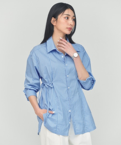 BLUE×PALANG（ブルーパラン） ブラウス シャツ SIDE RIBBON SHIRT 
