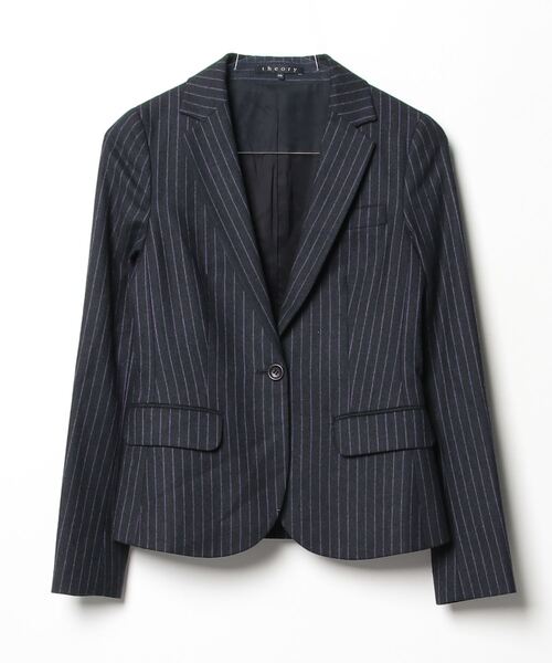 theory（セオリー） 」 ストライプ柄テーラードジャケット XO パープル