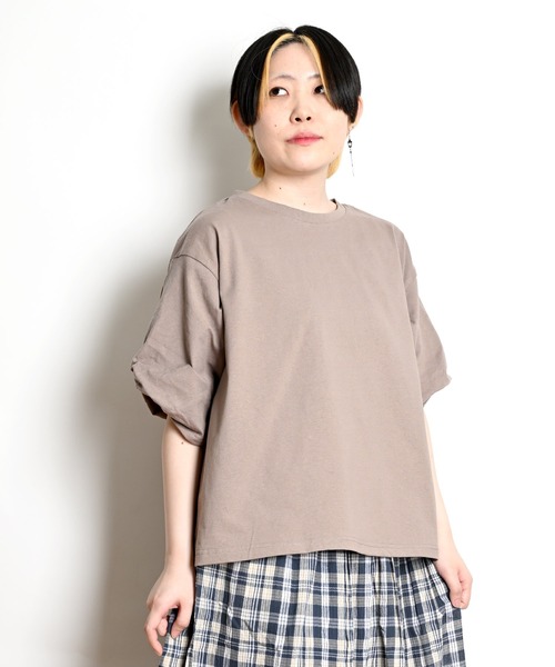 tシャツ ツイストスリーブカットソー レディース