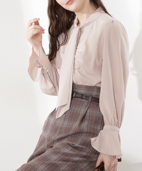 [JILL STUART] длинный рукав блуза SMALL Brown женский 