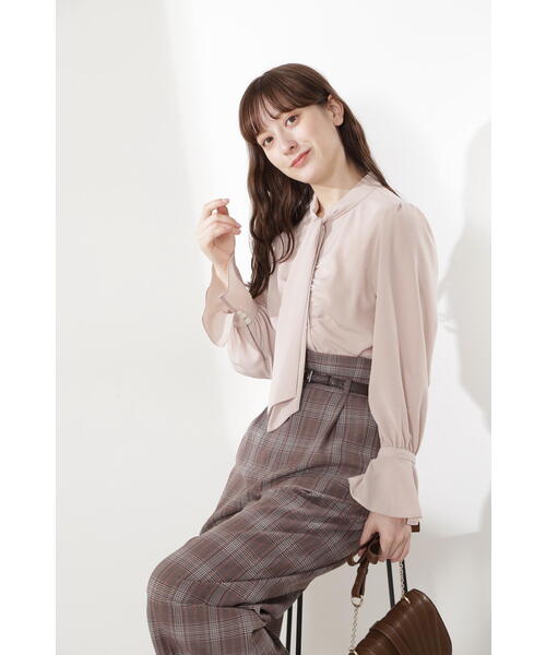 [JILL STUART] длинный рукав блуза SMALL Brown женский 