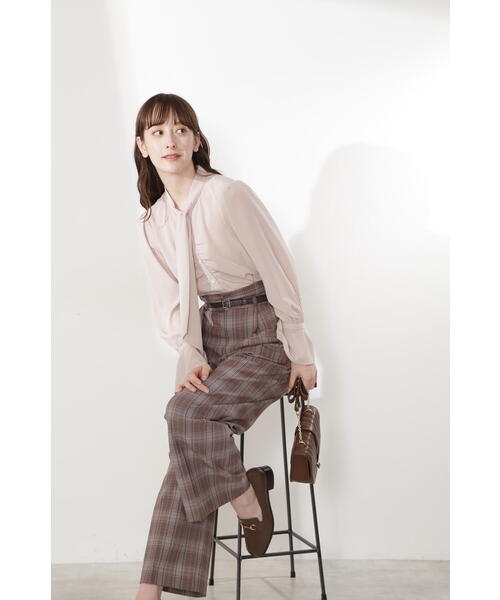[JILL STUART] длинный рукав блуза SMALL Brown женский 