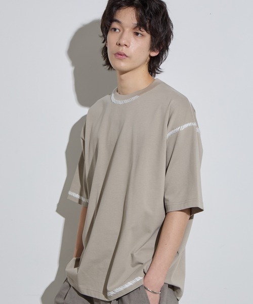 SLICK（スリック） tシャツ 「SLICK/スリック」Blanket Stitch T-shirt