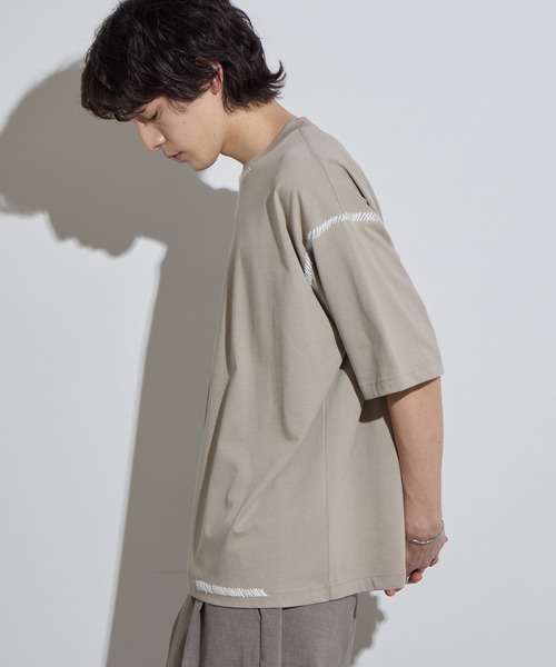 SLICK（スリック） tシャツ 「SLICK/スリック」Blanket Stitch T-shirt