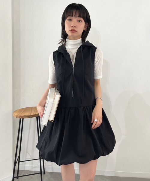 Jewelobe ワンピース バルーンスカートフーディーミニワンピース