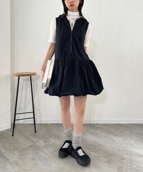 ENFOLDバルーンスカート　ワンピース 石井亜美さんコラボ】ワッシャータフタバルーンスカート