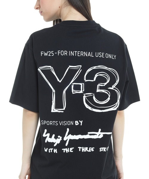 Y-3 ブラック Tシャツ XS/17 Y-3 tシャツ SHORT SLEEVE TEE メンズ レディース : ZOZOTOWN