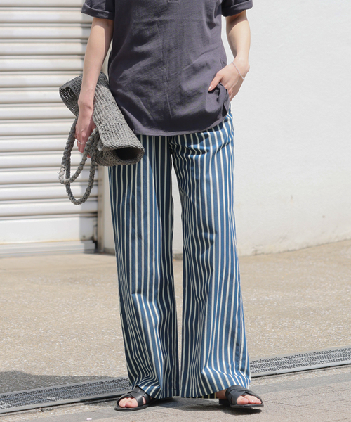【JORNAL STANDARD relume】 ストライプパンツ JOURNAL STANDARD relume パンツ ストライプ柄が魅力コットン