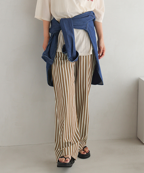 journal standard luxe ストライプ織柄コットンパンツ journal standard luxe ストライプ織柄コットンパンツ