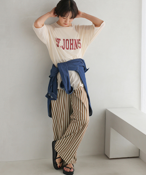 JOURNAL STANDARD relume パンツ ストライプ柄が魅力コットン
