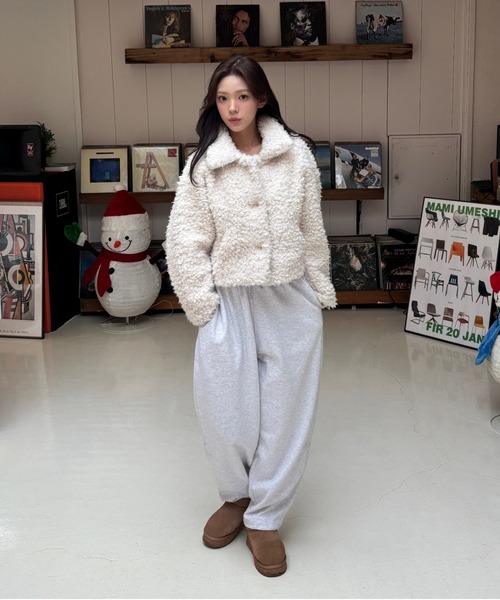 ワイドパンツ スウェットパンツ ジャージ 「Vini」ダブルジャージー