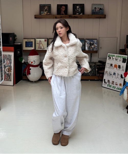 ワイドパンツ スウェットパンツ ジャージ 「Vini」ダブルジャージー