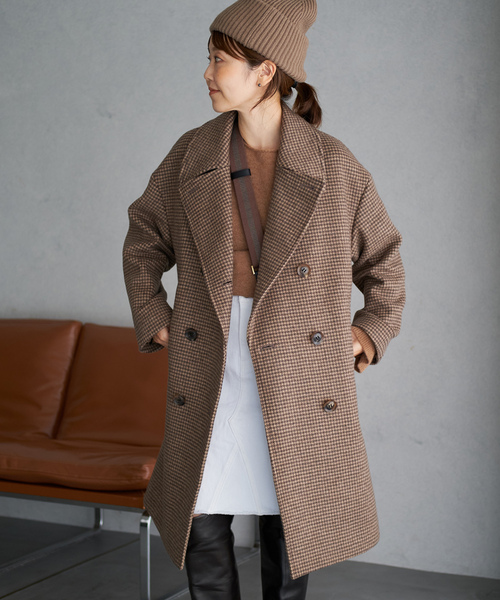 美品Plageプラージュ リラックス ウール ラップコートBROWN茶色 38 美品Plageプラージュ リラックス ウール ラップコートBROWN茶色 38