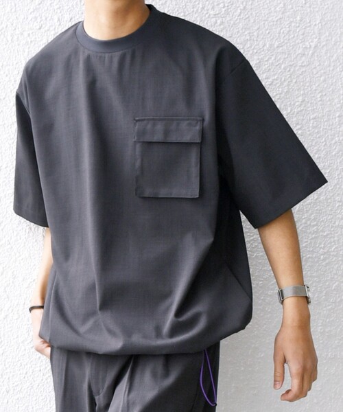 「SHIPS any」 半袖Tシャツ LARGE ネイビー メンズ