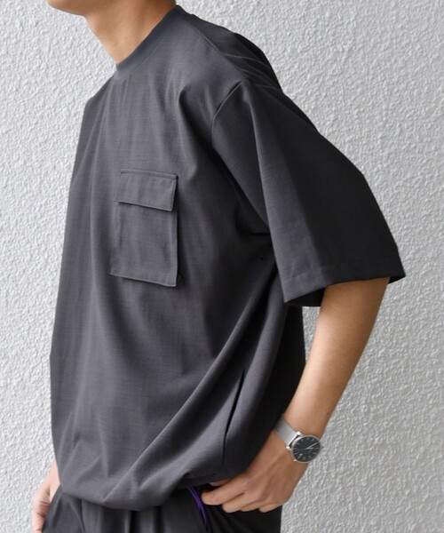「SHIPS any」 半袖Tシャツ LARGE ネイビー メンズ