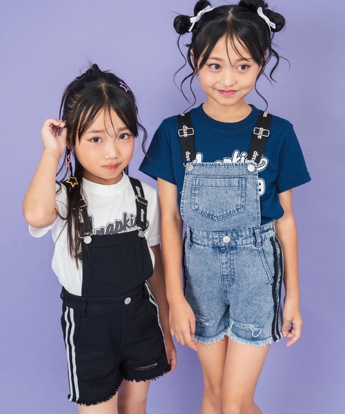 ANAP kids（アナップキッズ） サロペット オーバーオール サイドライン
