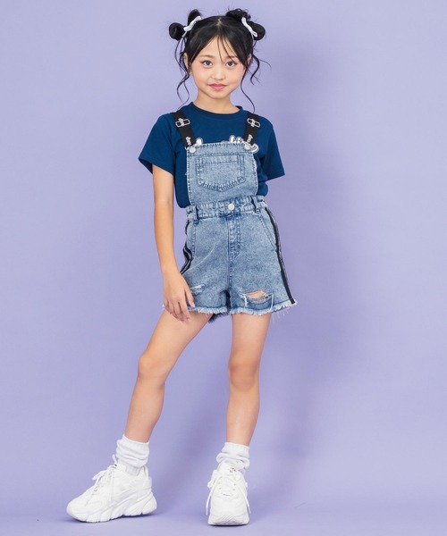 ANAP kids（アナップキッズ） サロペット オーバーオール サイドライン