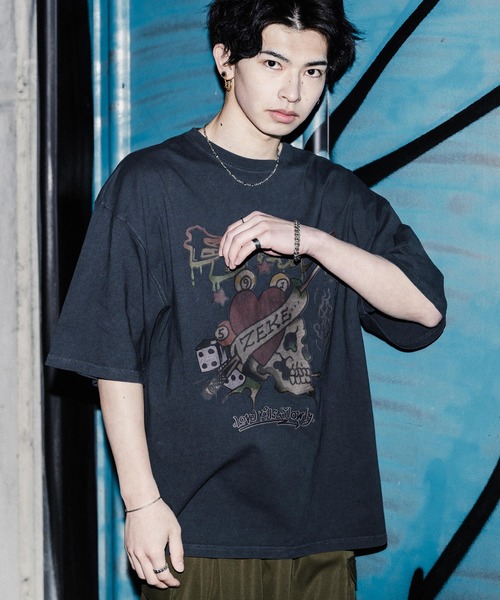 「Ed Hardy」 半袖Tシャツ L グレー メンズ