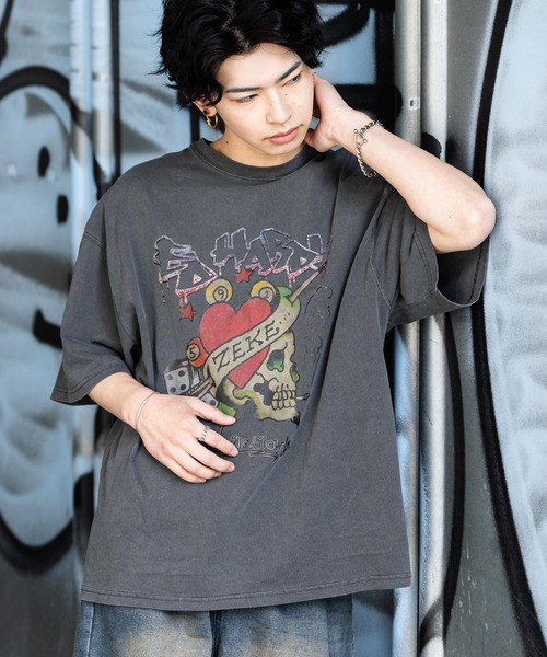 「Ed Hardy」 半袖Tシャツ L グレー メンズ