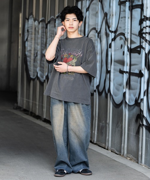「Ed Hardy」 半袖Tシャツ L グレー メンズ