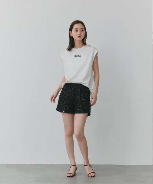 【美品】ゴールデングース　スパンコール　レディース　ショートパンツ ad thie パンツ スパンコール フラワー ショートパンツ