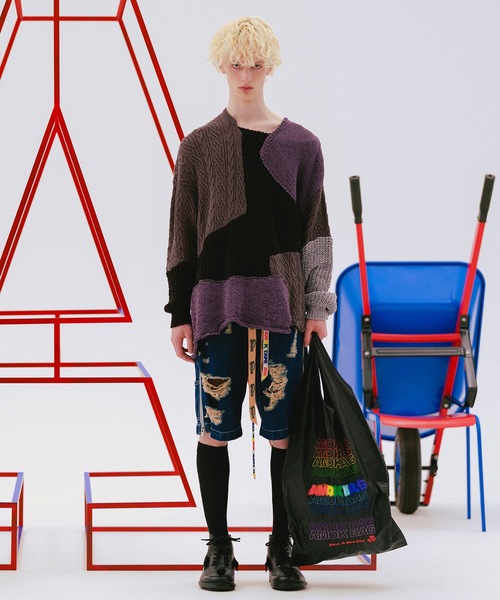 ワイドパンツ ジーンズ TWO-IN-ONE DENIM PANTS メンズ レディースの画像