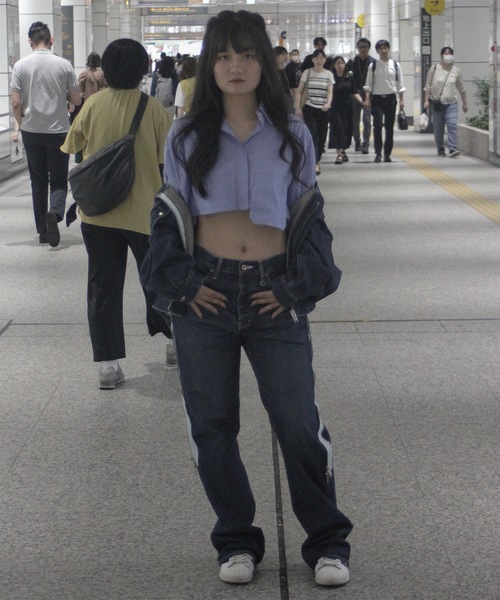 ワイドパンツ ジーンズ TWO-IN-ONE DENIM PANTS メンズ レディースの画像