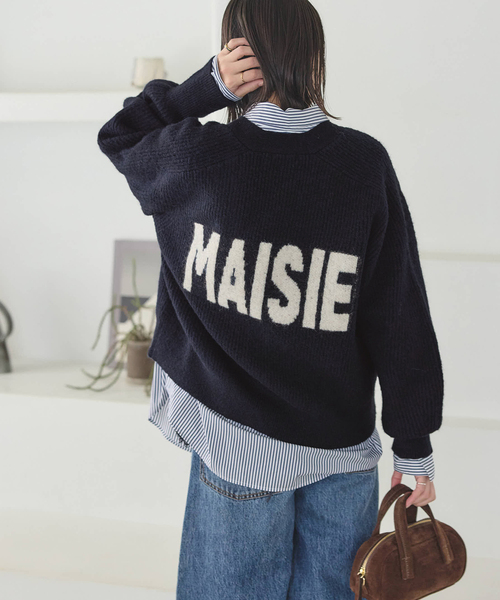 美品 ドルモア ショールカラーリブカーディガン アルパカ混 ロゴボタン ネイビー JOURNAL STANDARD（ジャーナルスタンダード） カーディガン アルパカ