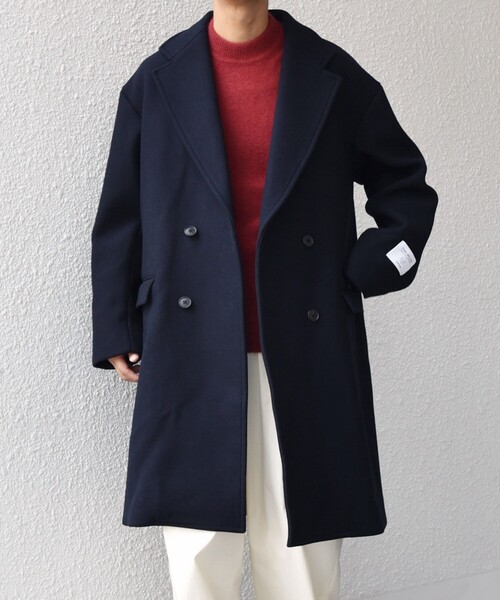 SHIPS any チェスターコート コート PURE WOOL MELTON ダブル 26AW