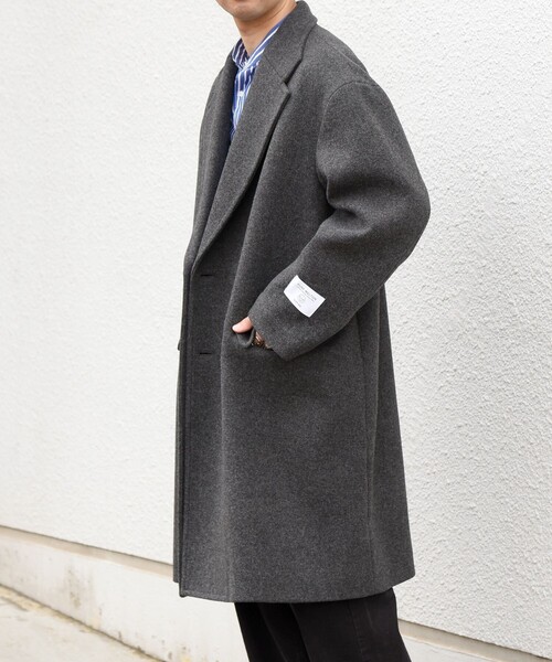 SHIPS any チェスターコート コート any: PURE WOOL MELTON ダブル