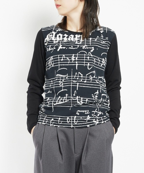 gomme（ゴム） tシャツ モーツァルトスコアP天竺 フィットT