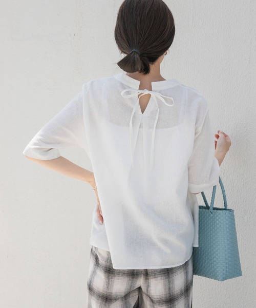 「URBAN RESEARCH DOORS」 半袖ブラウス MEDIUM ブラック レディース_画像2