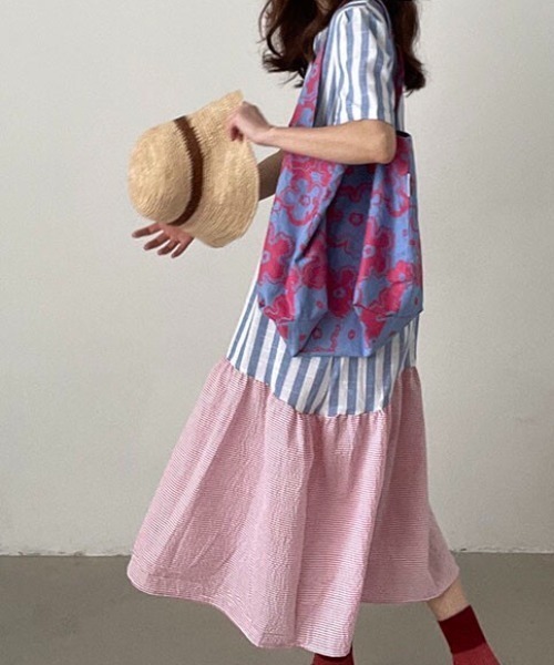 「FAVORITO」 半袖ワンピース F ブルー レディース_画像8