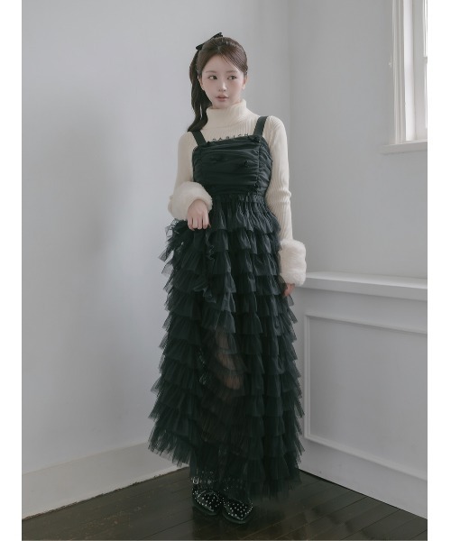 Darich（ダーリッチ） ワンピース ベロアリボンチュールワンピース